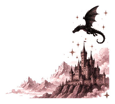 Castillo Basgiath y Dragón en Vuelo
