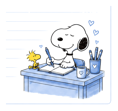Snoopy en Escritorio de Estudio