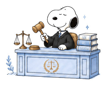 Snoopy Juez en Estrado