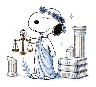 Snoopy con Toga y Balanza
