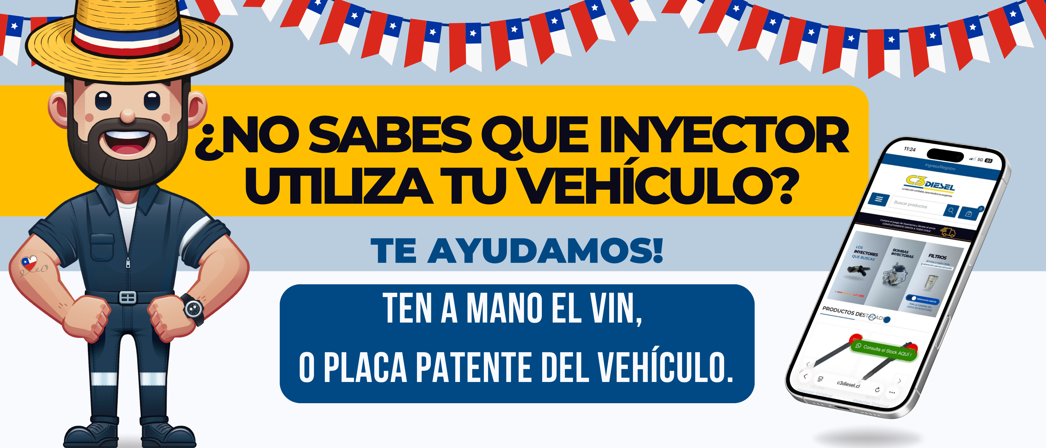 Asesoría C3 Diesel para encontrar repuestos diésel por foto código o patente