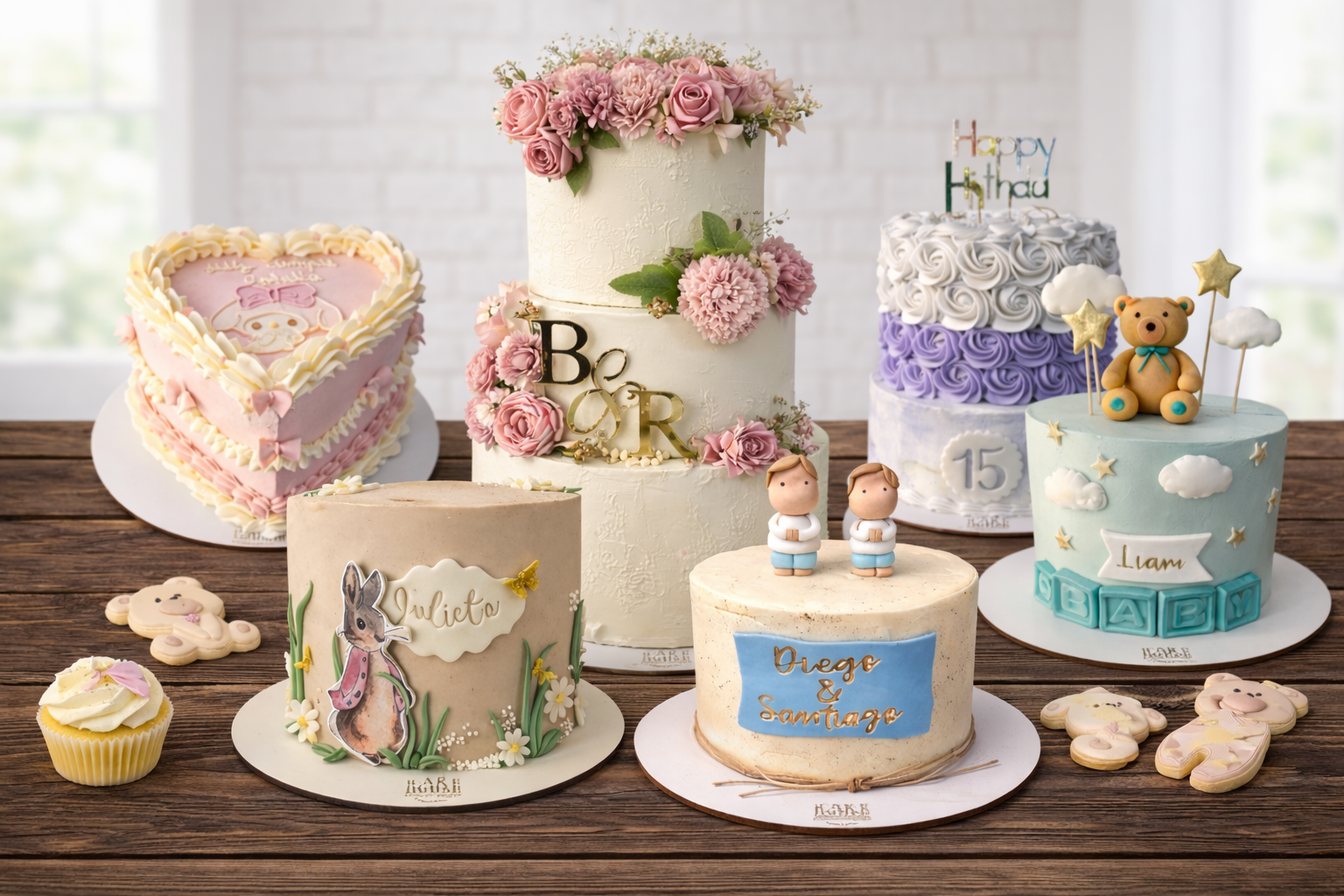 Torta, cupcakes y galletas personalizadas