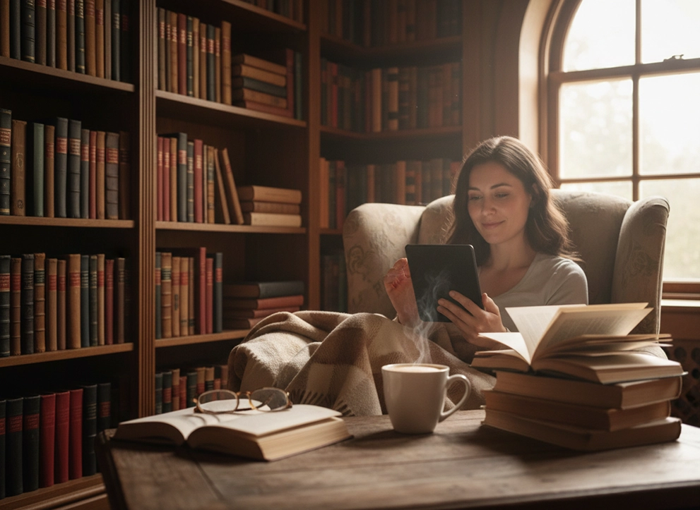 Libros, bellamente seleccionados.