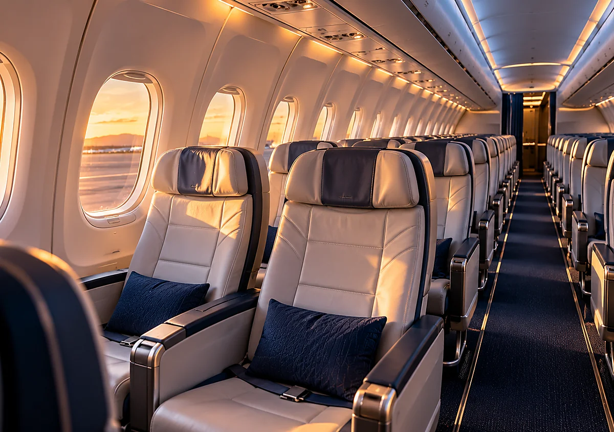 Interior de cabina de una aeronave