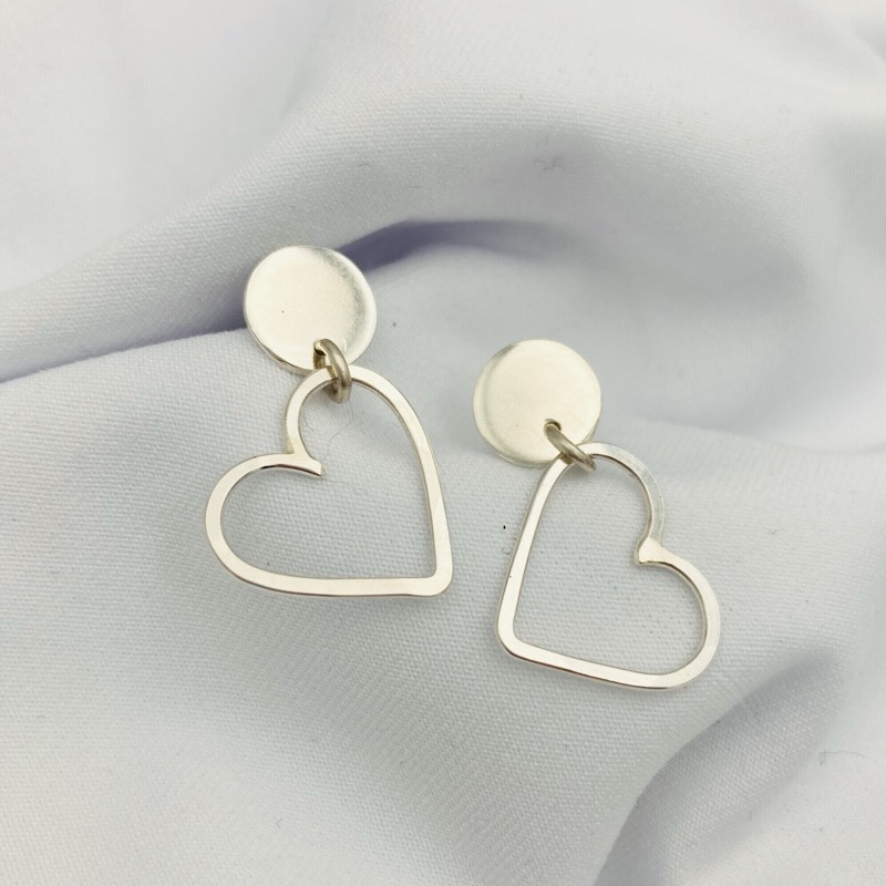 Aretes hojas de plata