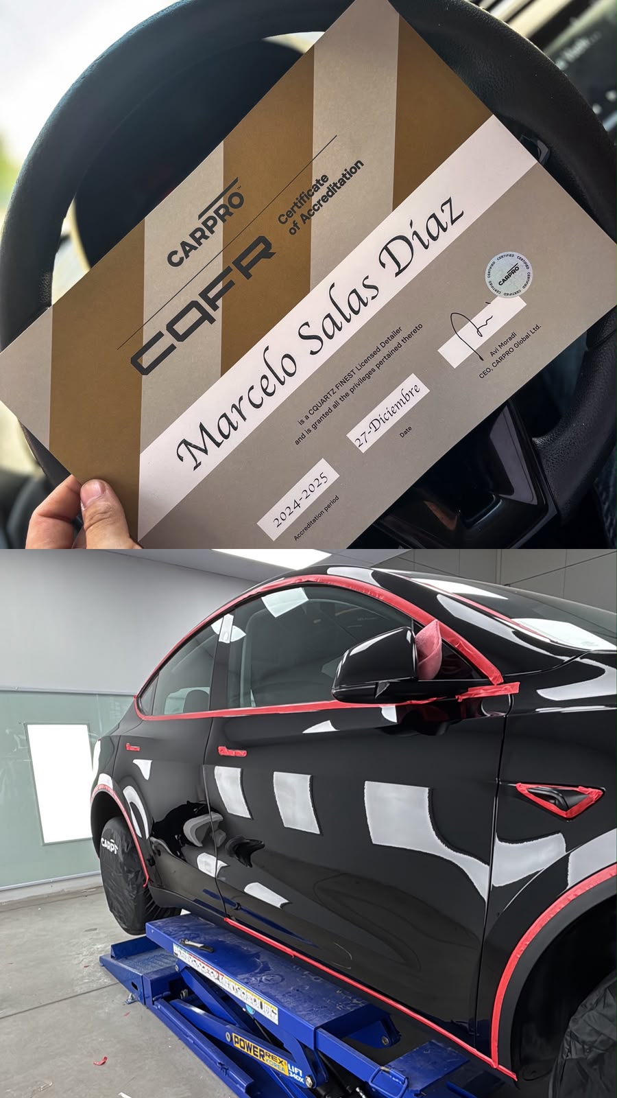 "Instalador Oficial CARPRO Global en Chile | Certificado para aplicar CQUARTZ Finest Reserve y CQUARTZ Professional, los recubrimientos cerámicos más exclusivos y avanzados de la marca a nivel mundial." 