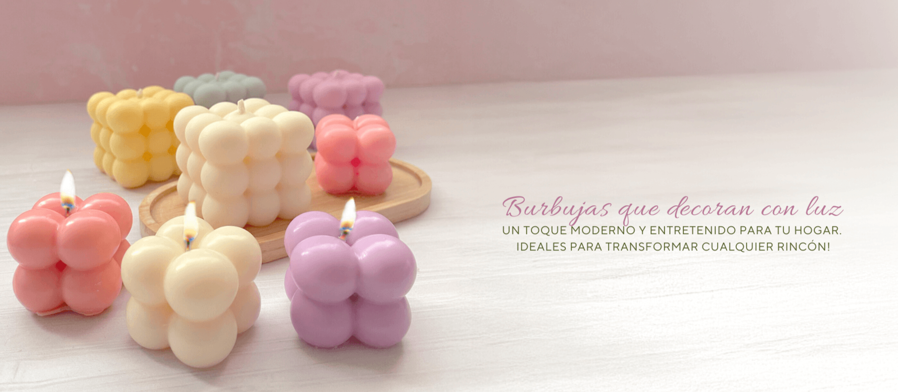 Velas de soja - Diseño burbujas