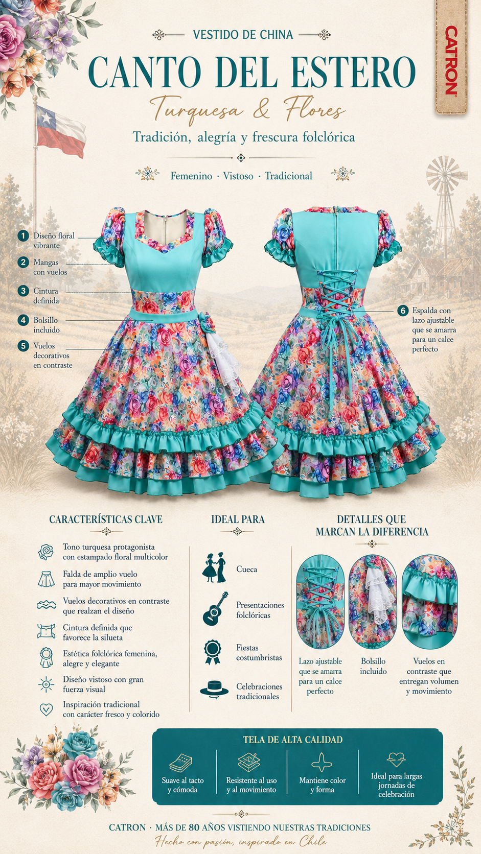 Vestido Canto del Estero Catrón