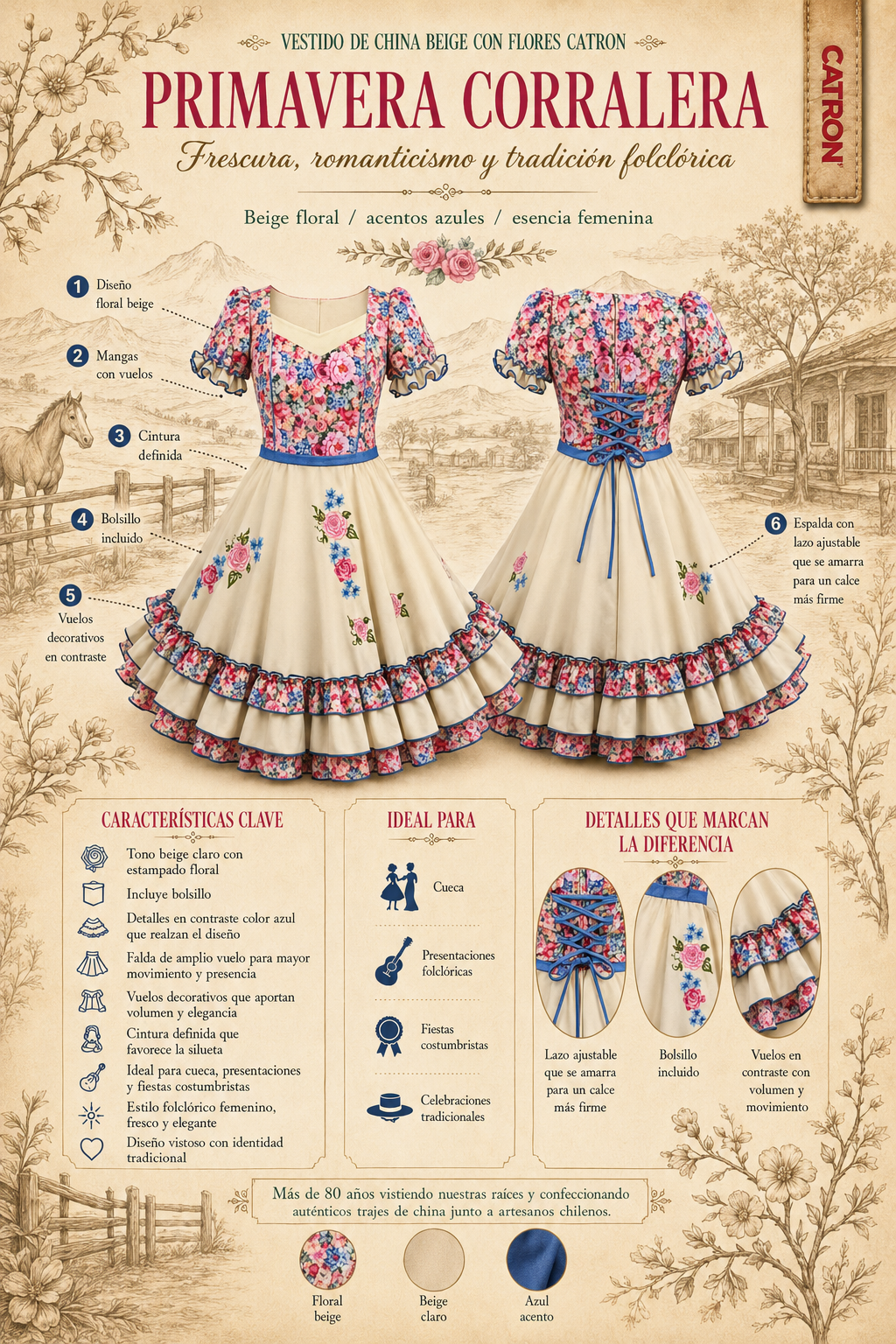 Vestido Corralerita Primavera Catrón
