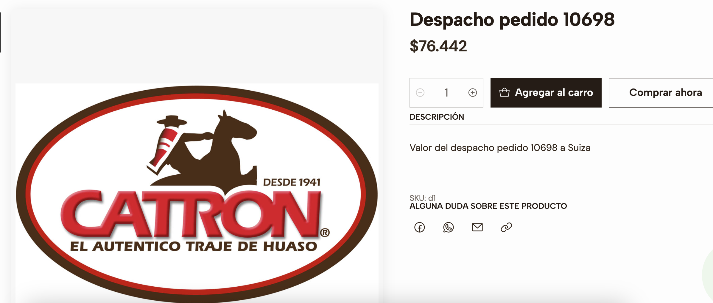 Ejemplo producto despacho
