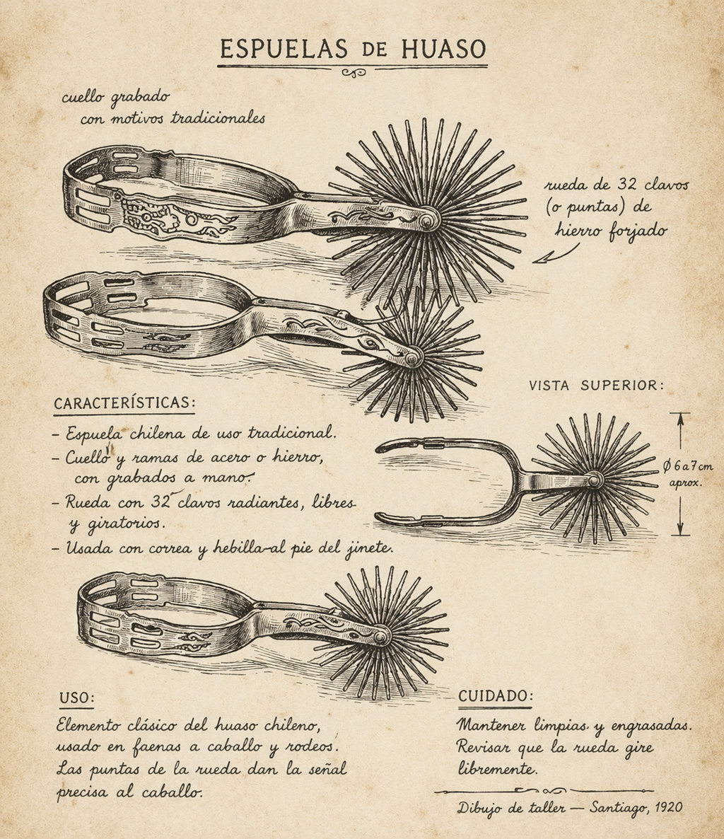 Detalle de espuelas Catrón