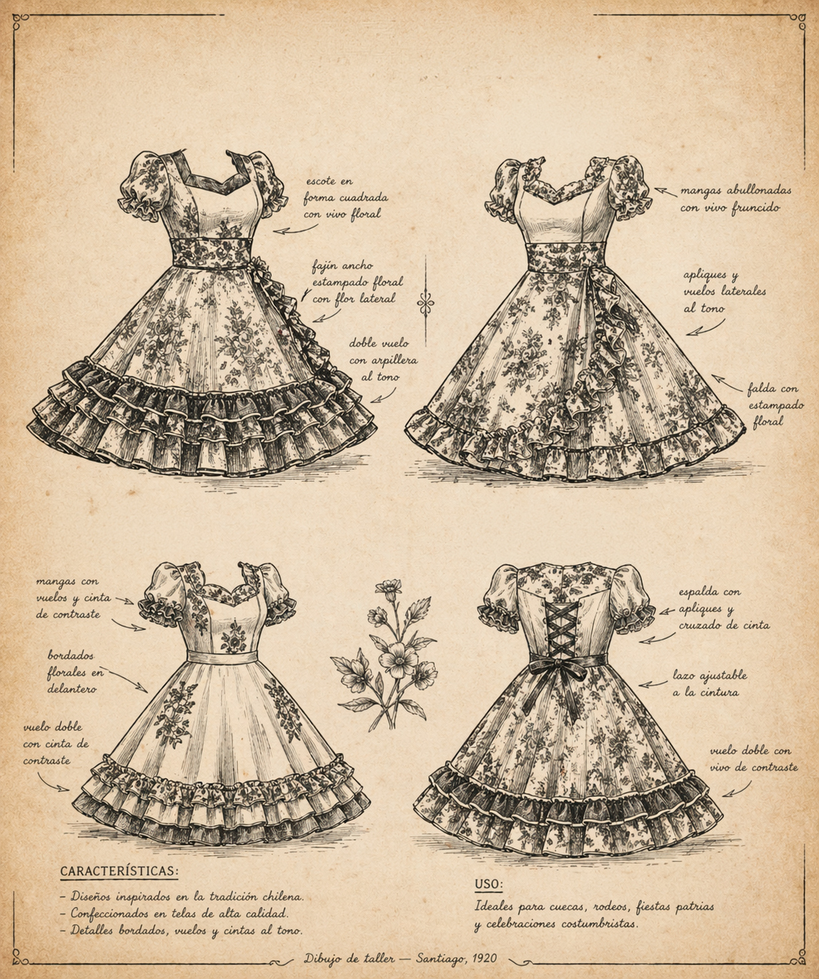 Tradición del vestido de la huasa chilena