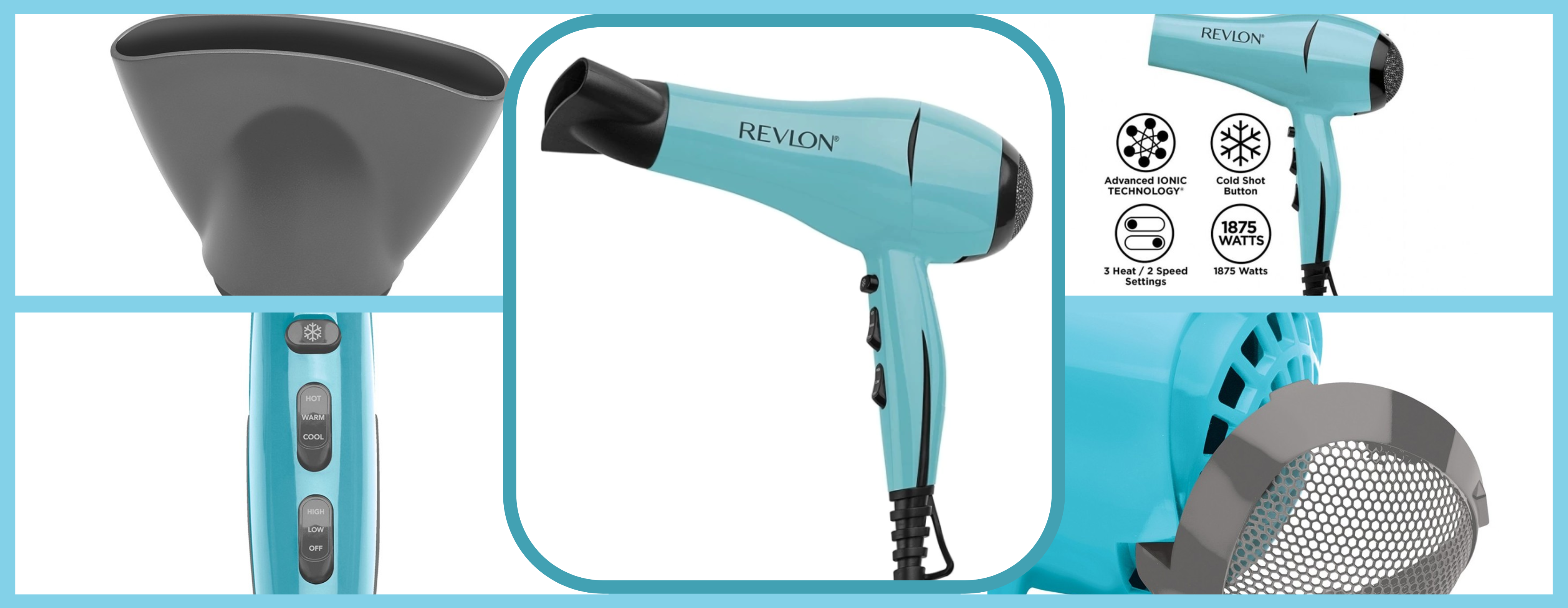 Secador Iónico Revlon Last Brilliance Celeste 💙💨