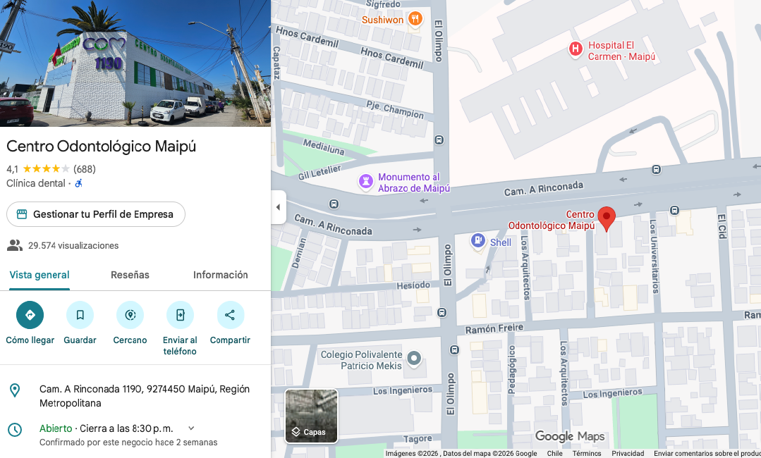 centro odontologico maipu ubicacion