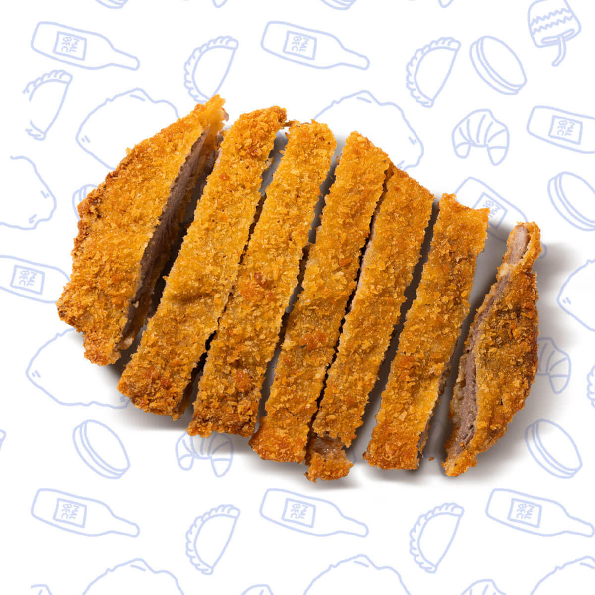 Milanesa de carne cortada en tiras, representando la categoría de milanesas de pollo y carne.