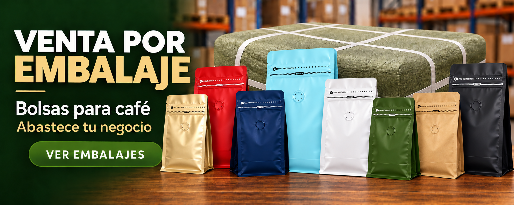 Venta por embalaje de bolsas para café