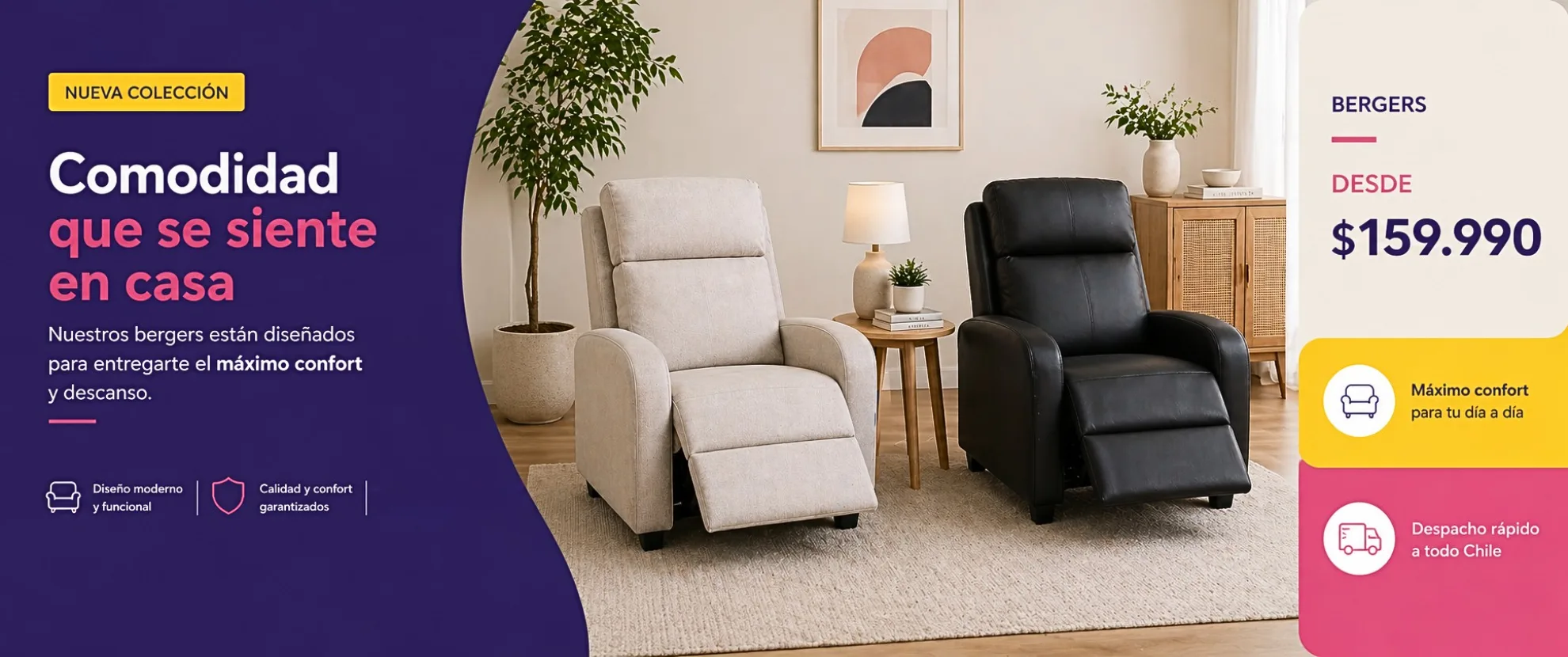Sillones reclinables Berger desde $159.990 - Cosas Casa