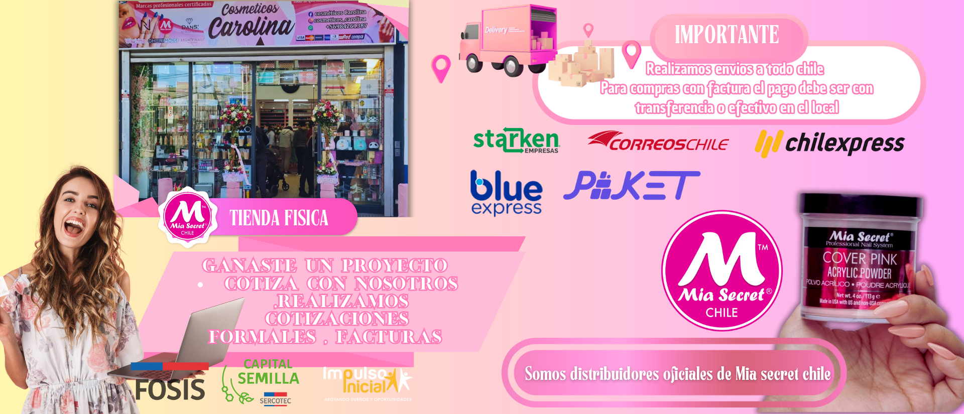 Para compras con factura el pago debe ser por transferencia