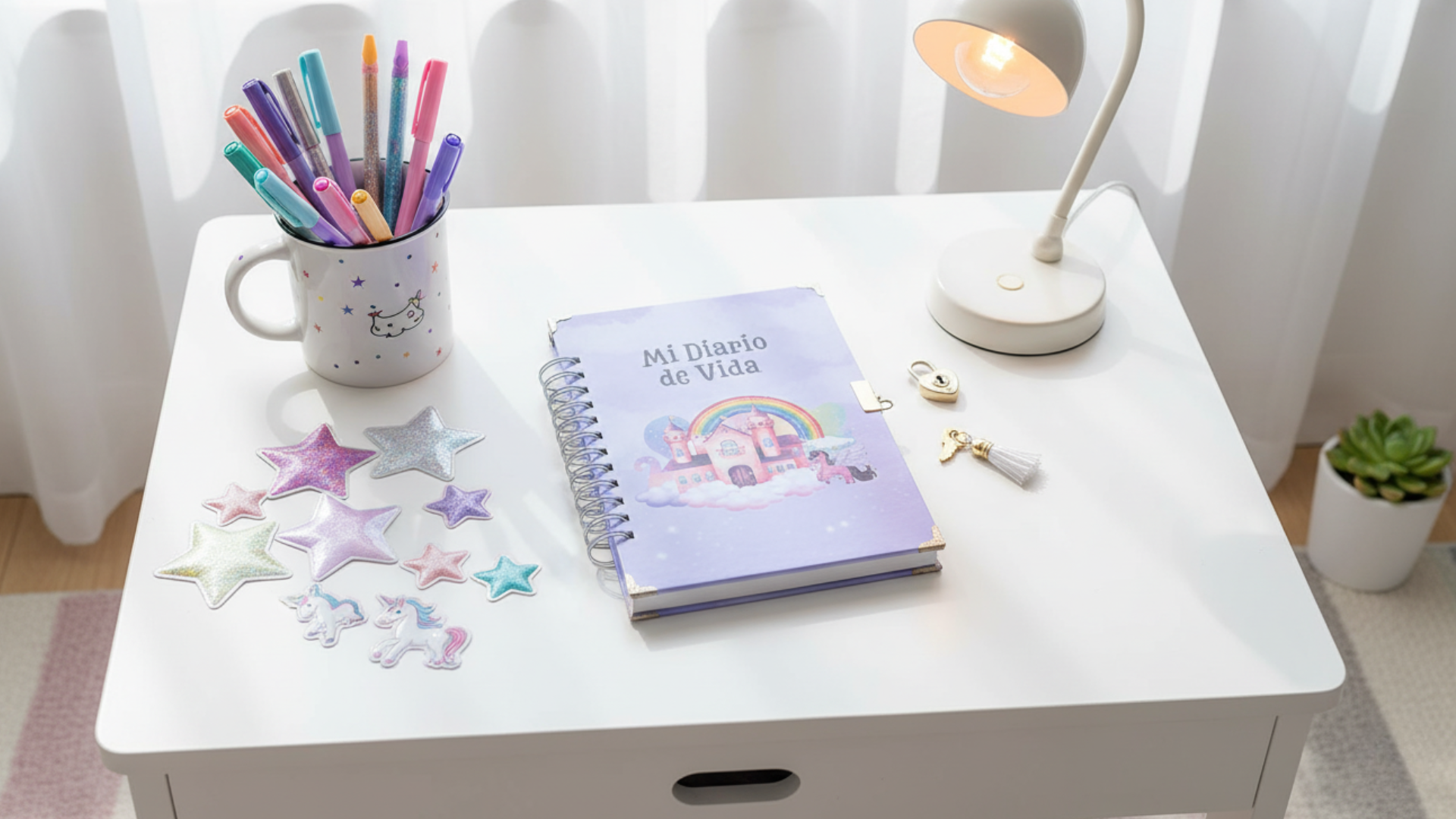 Diario de Vida para Niñas con Candado y Llaves