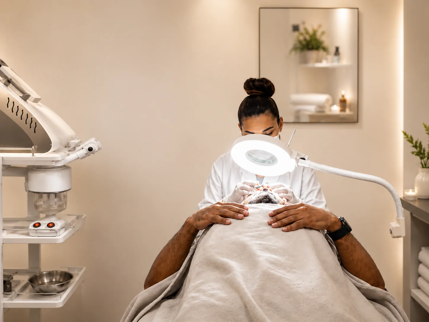 Atención personalizada durante un tratamiento facial en Diana Beauty Studio