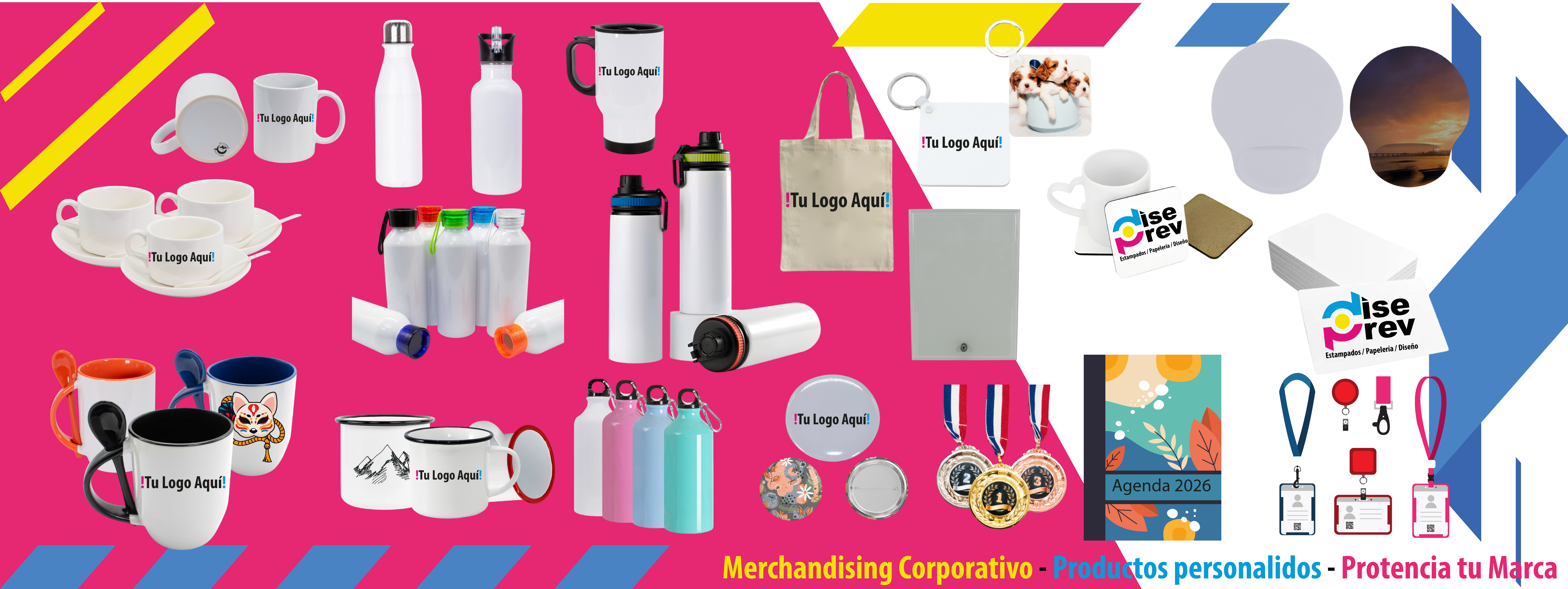 Merchandising que conecta con tu marca Personaliza tazones, libretas, mochilas, bolígrafos y más con tu logotipo. 