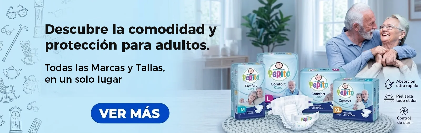 Pañales para adulto y toallitas para adulto