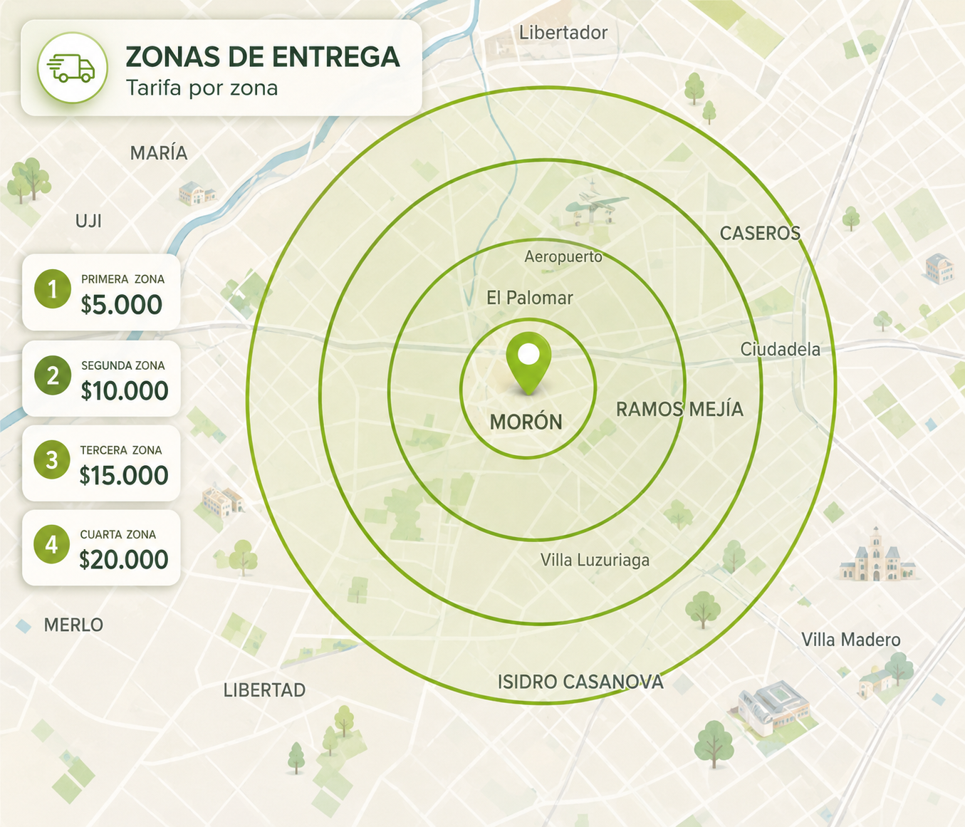 Tenemos envios por la zona!