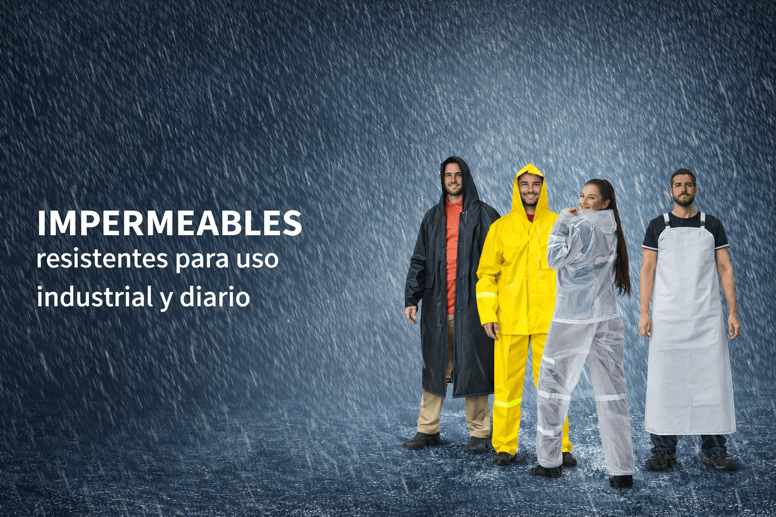 impermeables, personas con impermeables, capas, delantales
