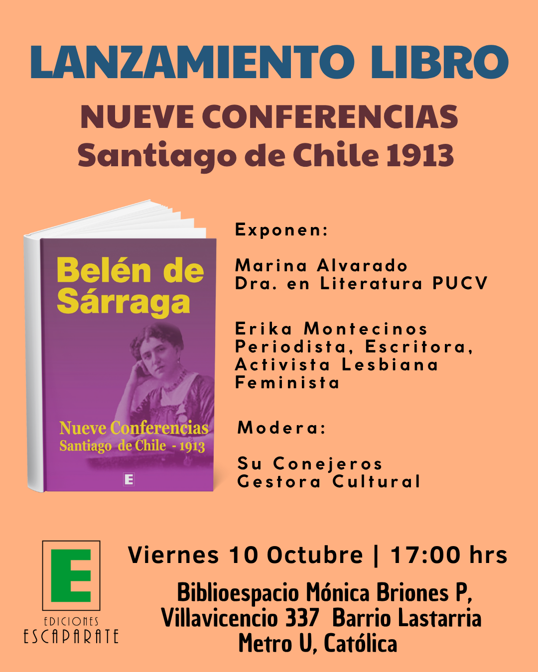 Lanzamiento del libro Belen de Sarraga, Nueve conferencias, Metro U Catolica