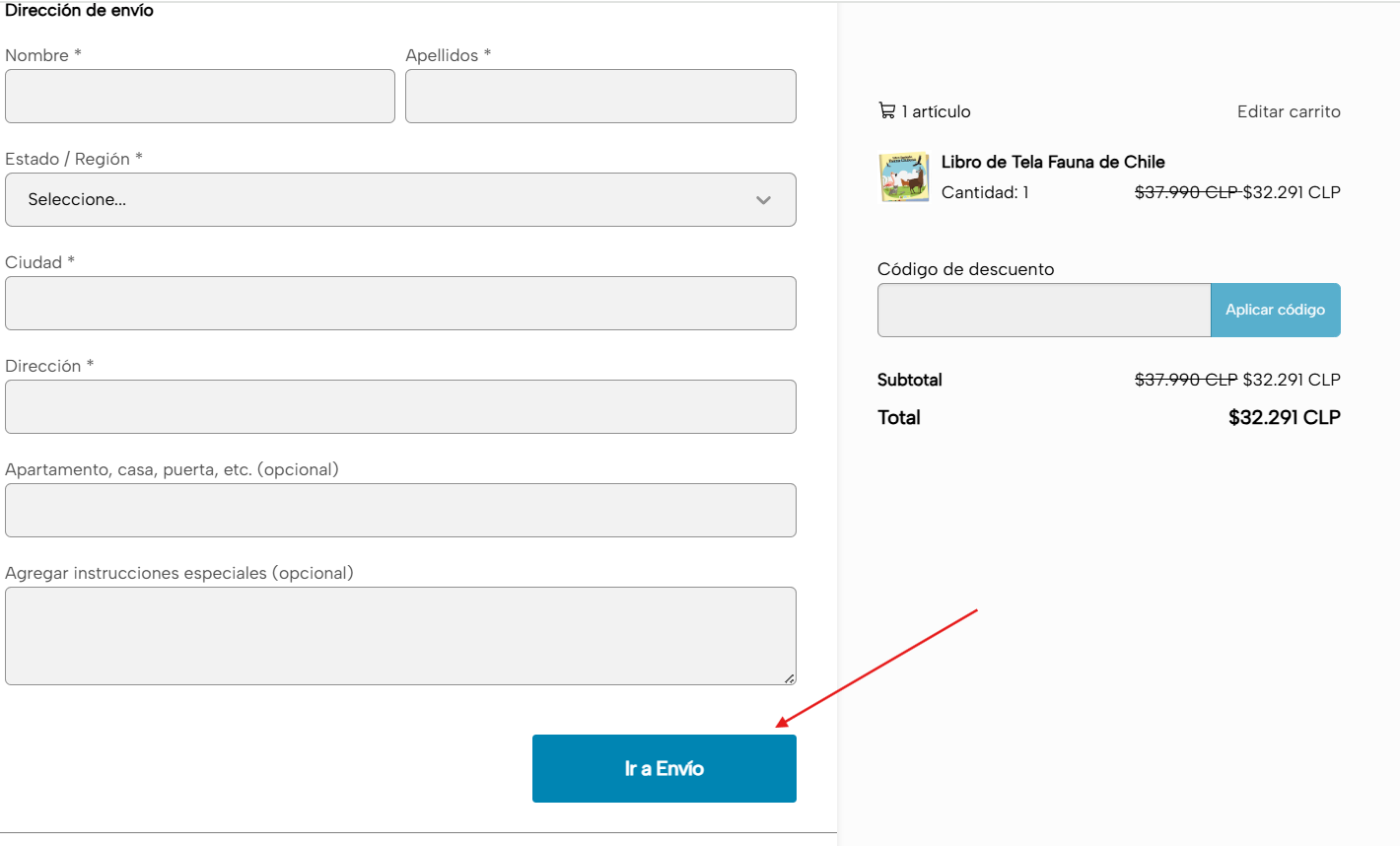 1. Completa los campos de contacto 