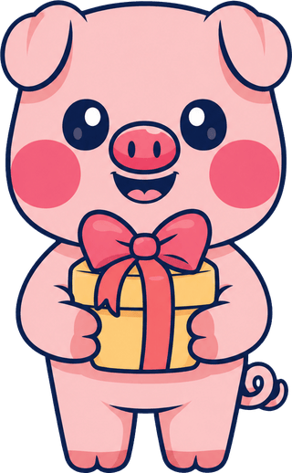 Cerdito con regalo