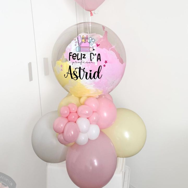 Globo burbuja de día del profesor con guirnalda de globos