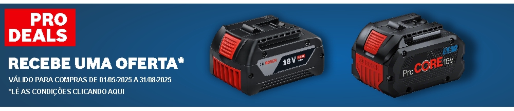 Ver mais banner na pagina Conjunto de Rebarbadora e Aparafusadora/Berbequim 18V BOSCH