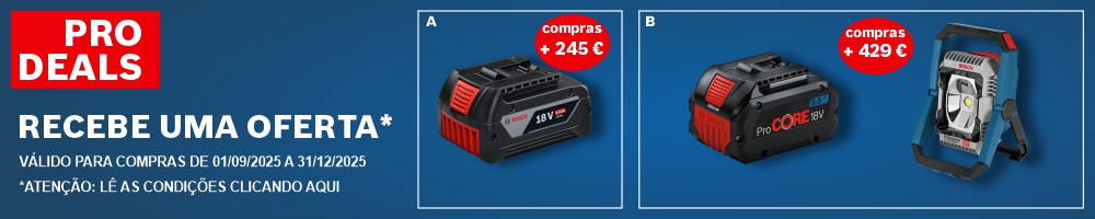 banner na pagina Conjunto de Aparafusadora GSR 18V-45 + Martelo perfurador GBH 18V-22 + 2 Baterias 18V 4.0Ah BOSCH