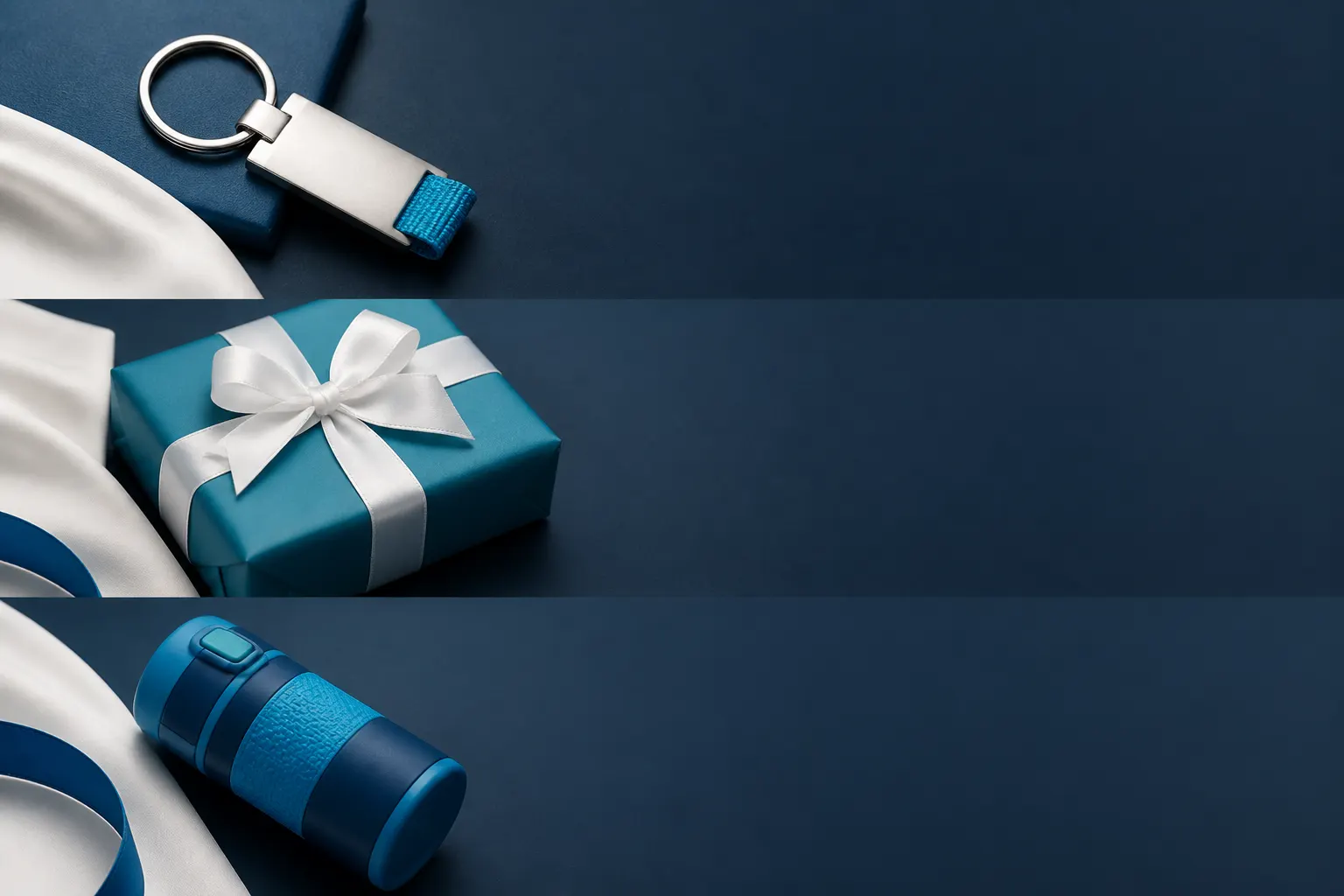 Llavero personalizado sin inscripción, regalo especial y objeto funcional azul presentados en tres imágenes.