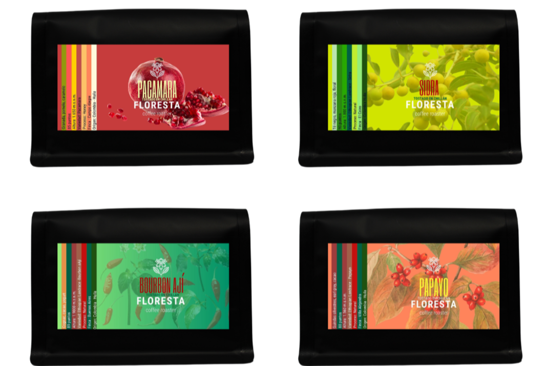 Pack 4 variedades x100gr. cafe exoticos colombianos (-10%) $40.653<br>