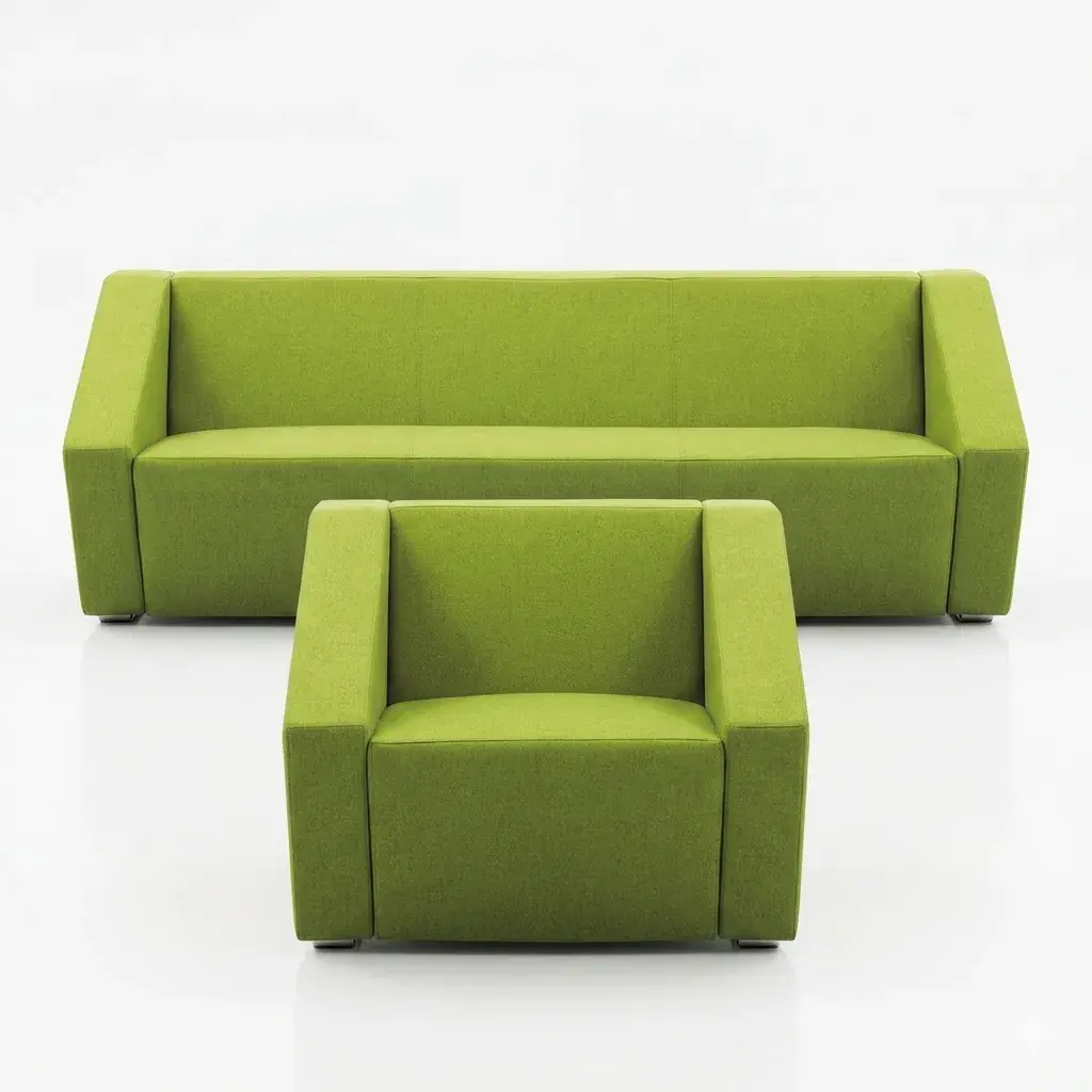 Sofá Minimalista con Base de Precisión