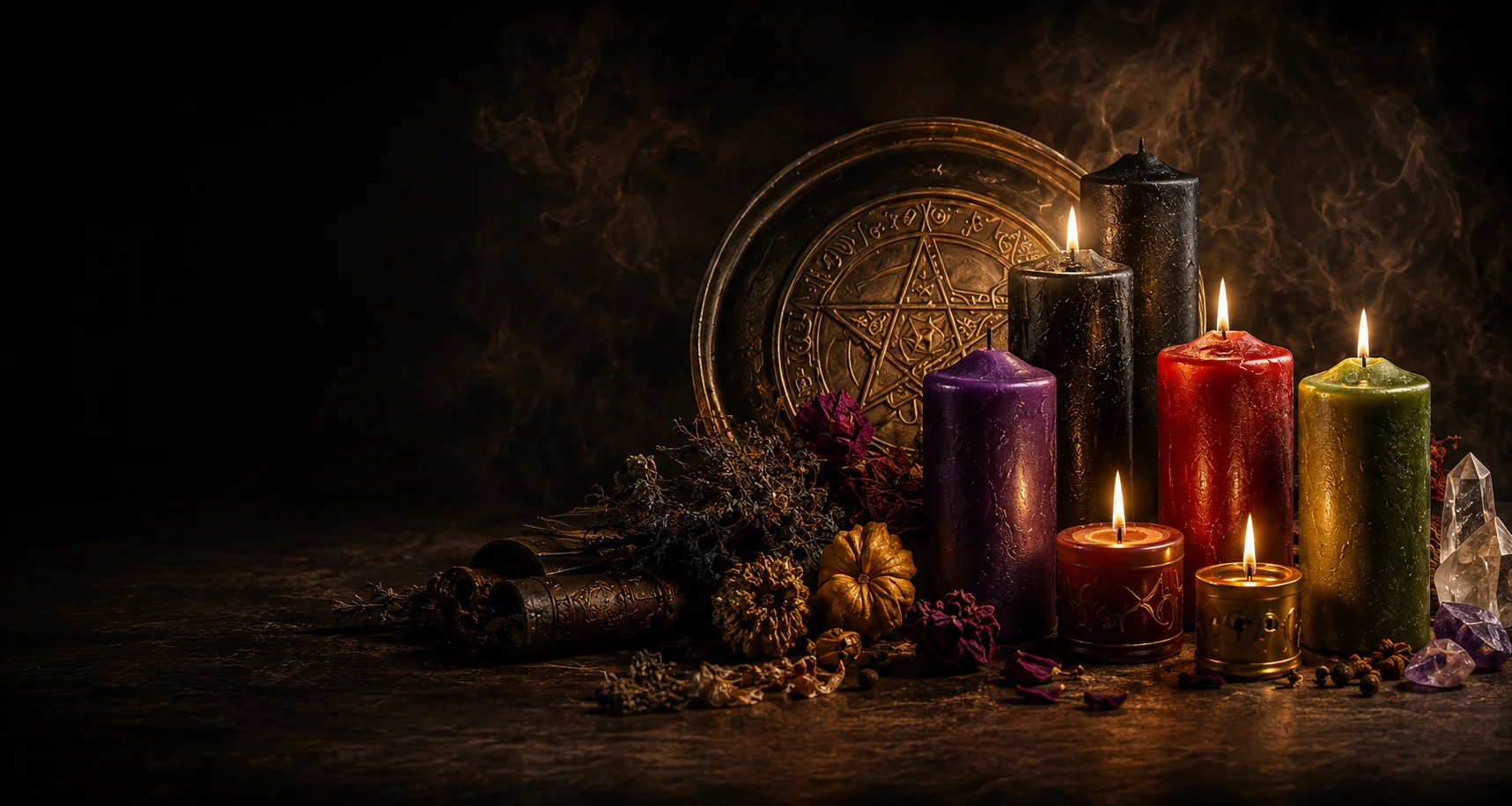 Velas e velões num ambiente de ritual