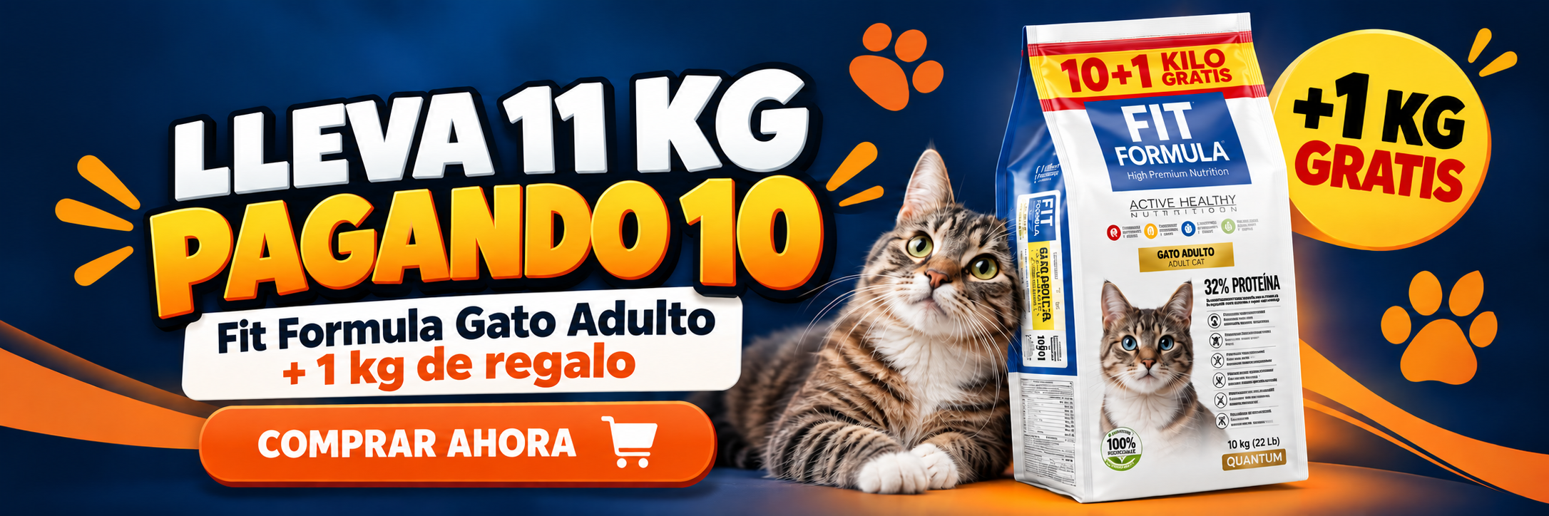 Fit Formula Gato Adulto 10 kg + 1 kg gratis: lleva 11 kg pagando 10 en Homeypets
