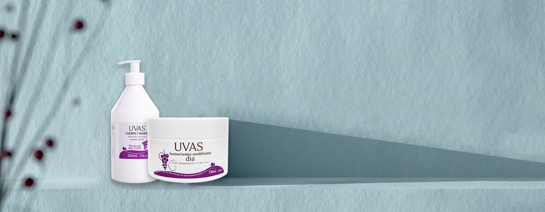 Línea de cosmética natural de uva de Idillio en Chile, destacando jabón artesanal, cremas hidratantes y productos para el cuidado de la piel.