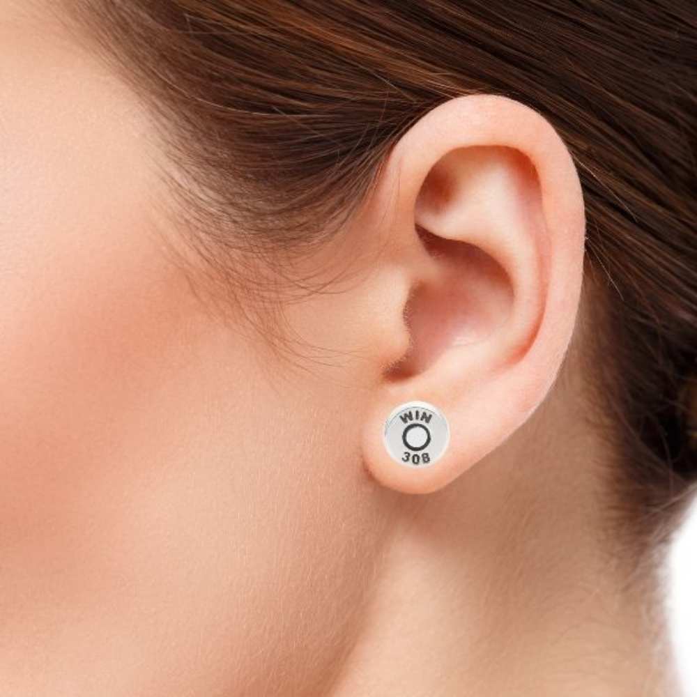 Pendientes con casquilo de bala en plata