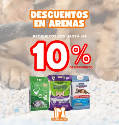 Descuento en arenas para gatos