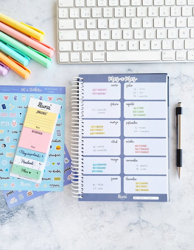 Planners con vista diaria y mensual