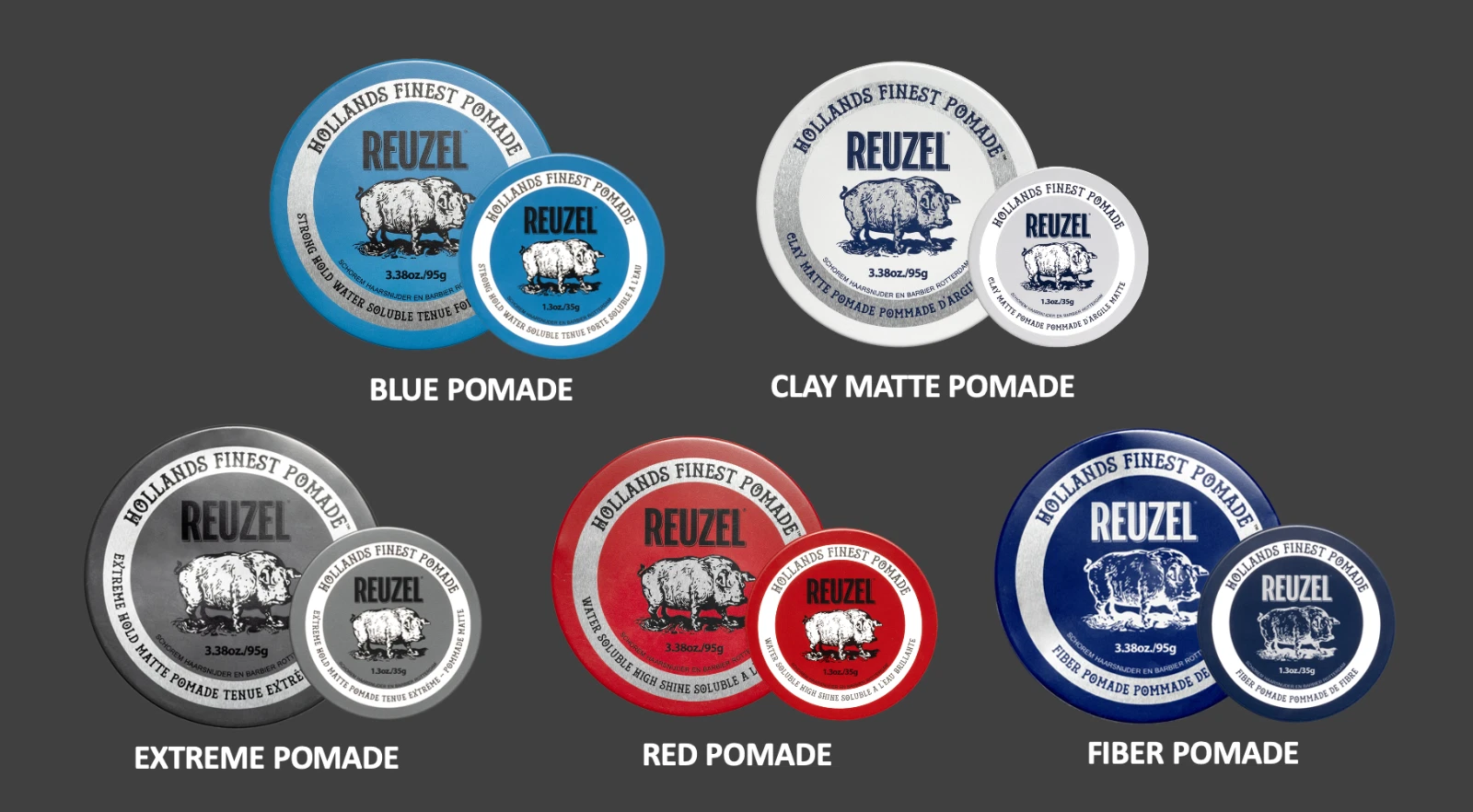 Kit de pomadas Reuzel (95gr + 35gr).