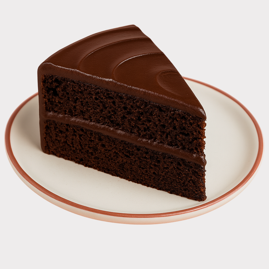 Fatia de Bolo de Chocolate Simples(clássico)