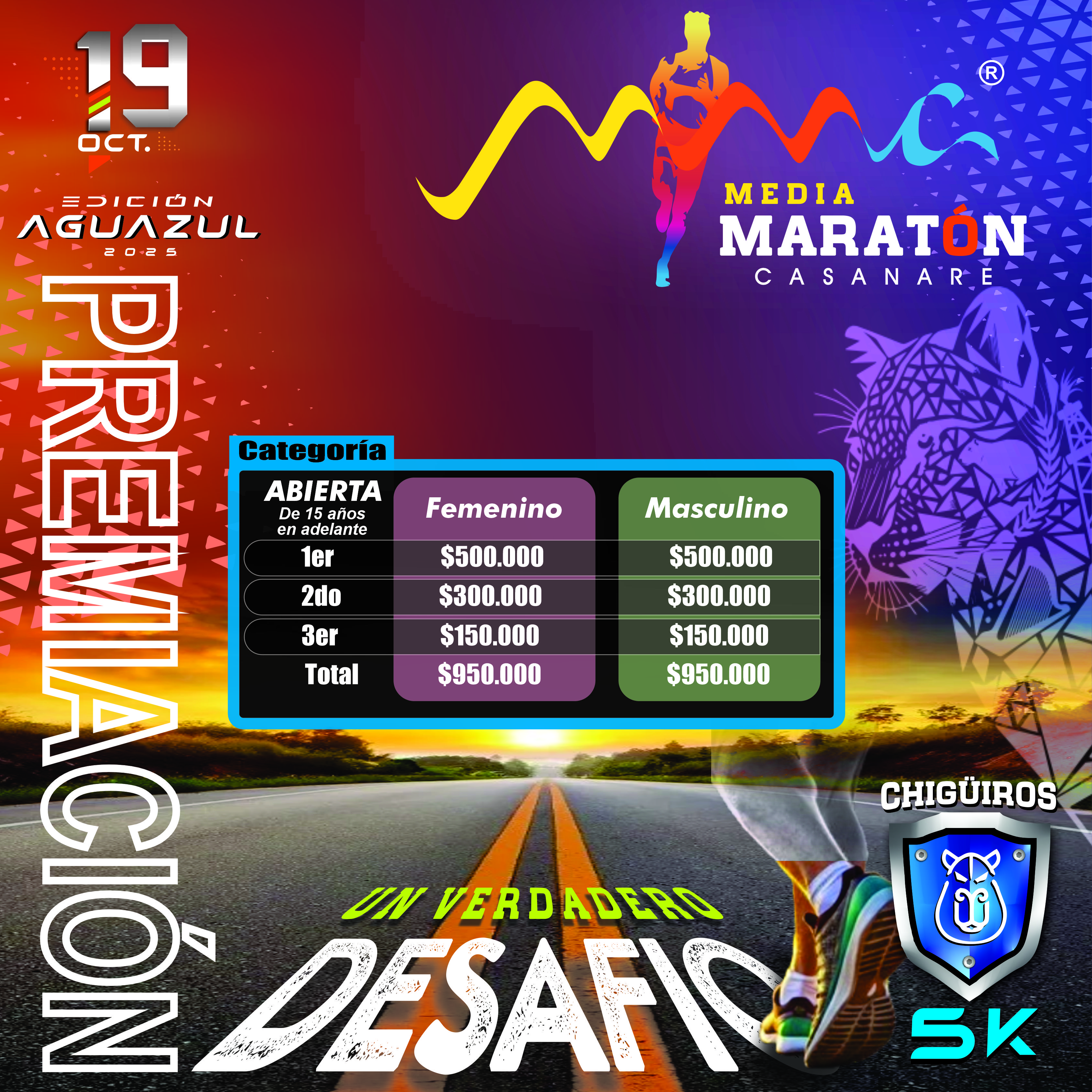 <b>Premiación y Sorteo, conoce que incluye la Inscripción - Media Maratón Casanare - Edición Aguazul 2025</b>