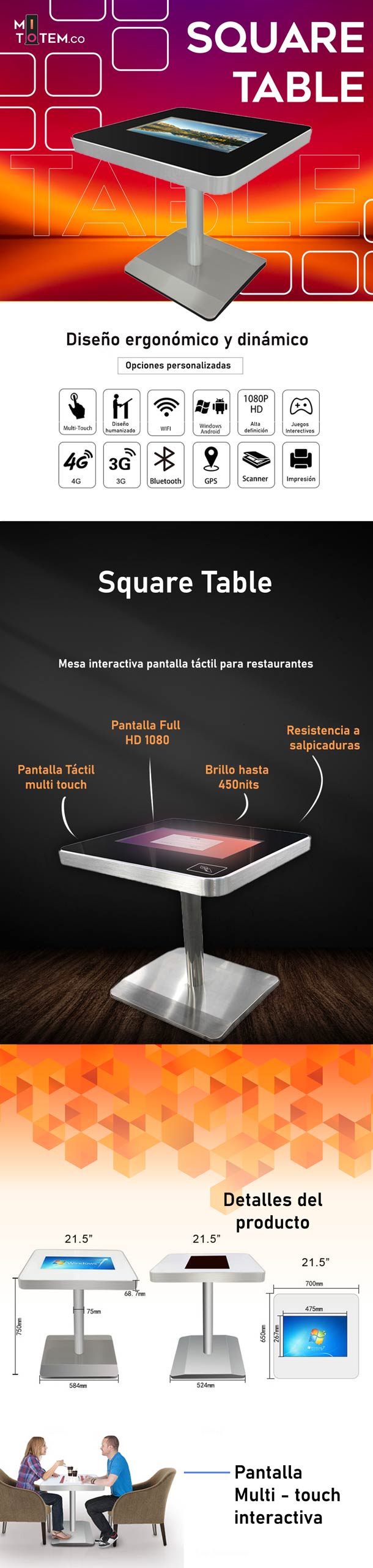 Características kiosco interactivo