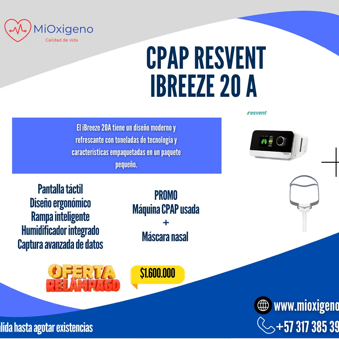 COMBO CPAP RESVENT + MASCARA