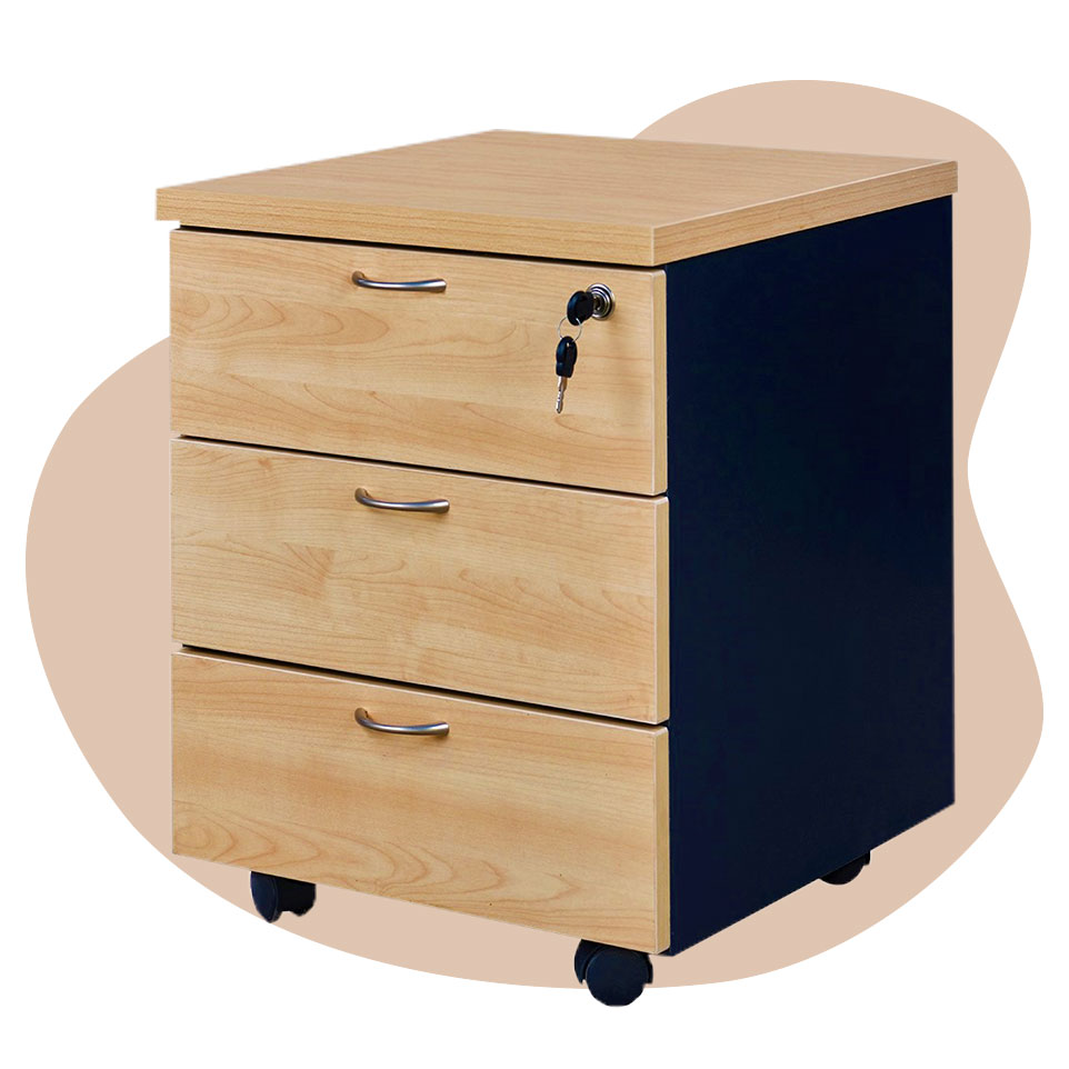 Cajonera Móvil con rieles metálicos y llave