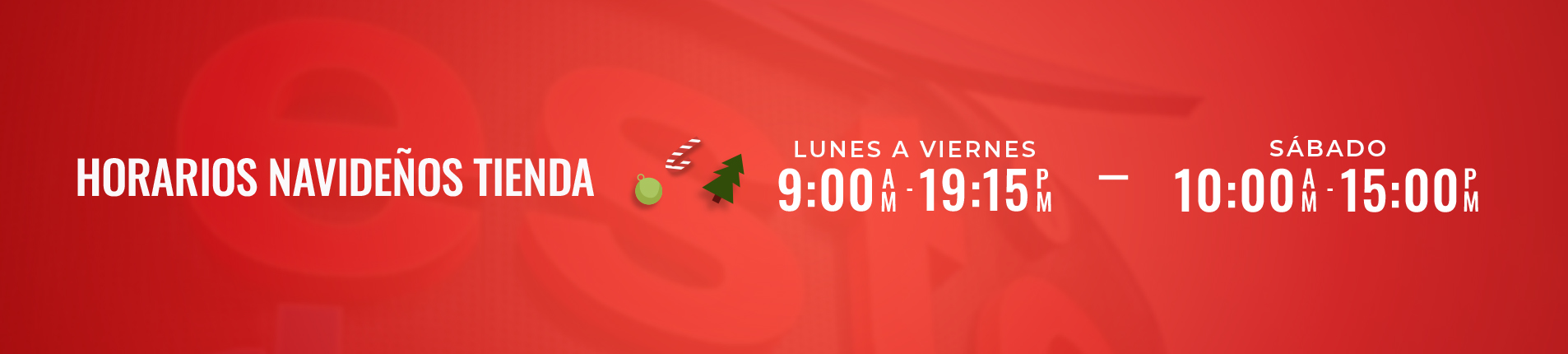 NUEVO HORARIO NAVIDEÑO EN TIENDA: LUNES A VIERNES DE 09:00 AM A 19:15 PM. SABADOS ABRIREMOS DE 10:00 AM A 15:00 PM.